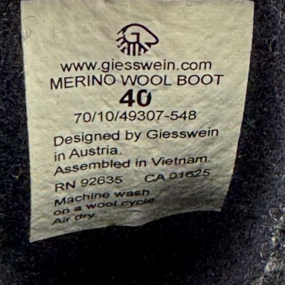 Giesswein Merino Wool Boots Womens Size 9 EU 40 Black Chelsea Slip On Ankle Warm - Picture 10 of 11